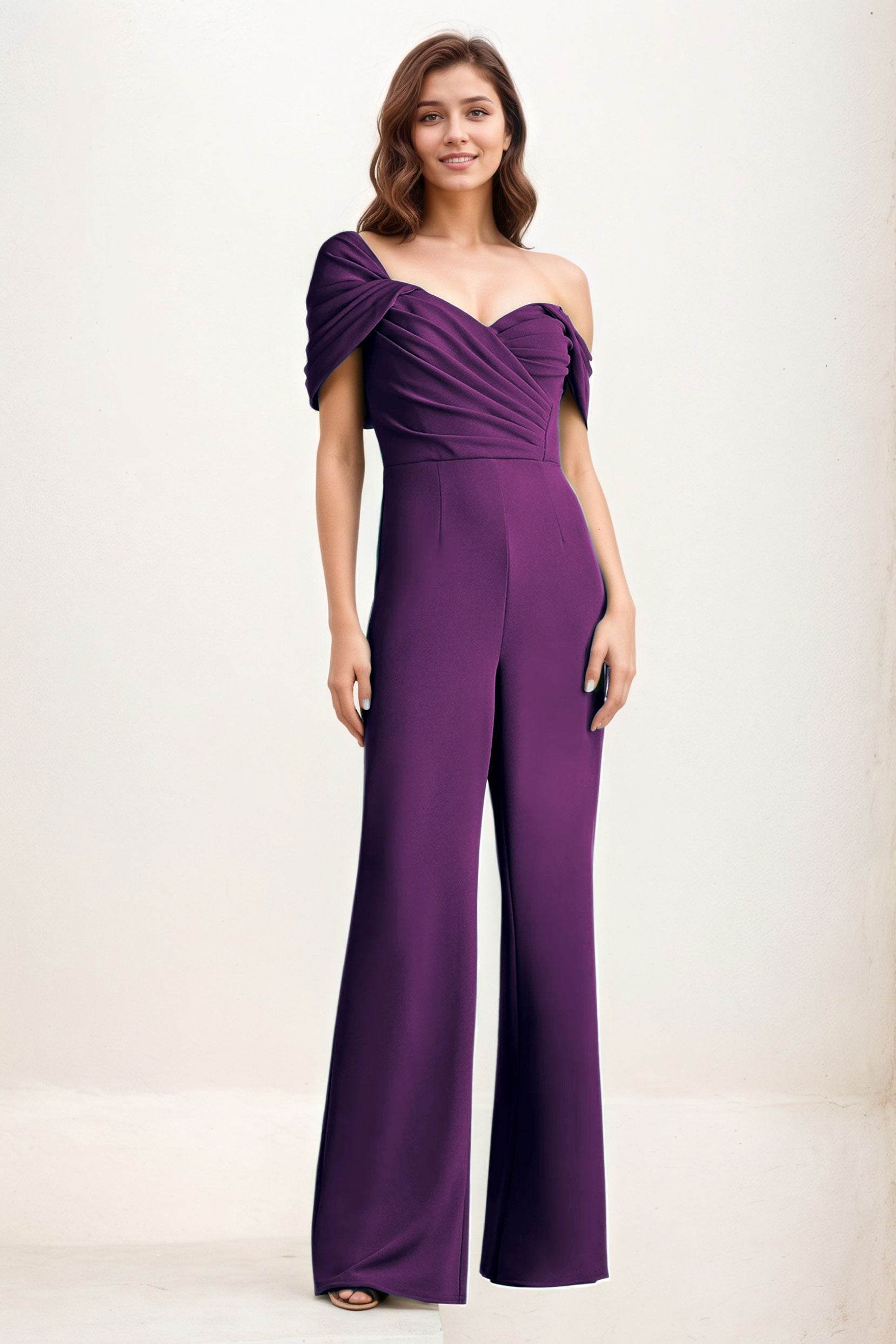 Jumpsuit Maxi Elastic Cloth Wedding Guest Dress CG0276 - COCOMELODY